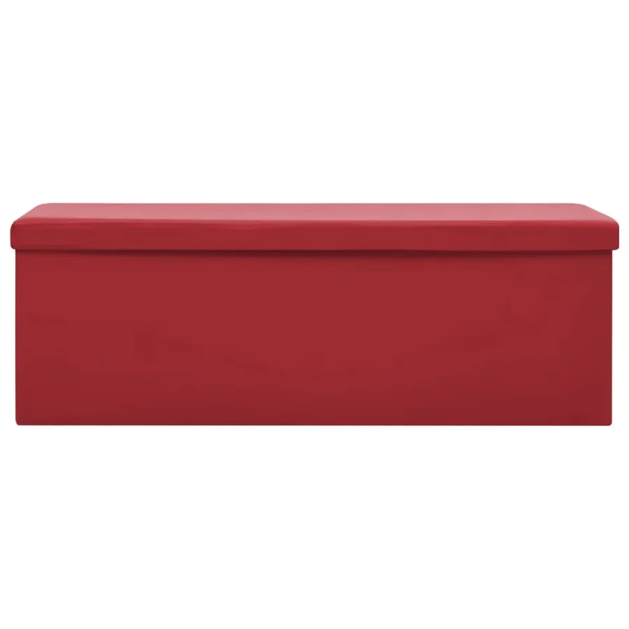 Banc de rangement pliable Rouge bordeaux PVC - 3