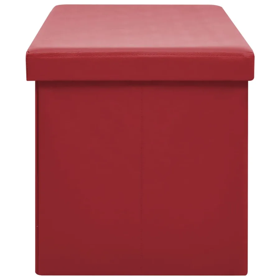 Banc de rangement pliable Rouge bordeaux PVC - 4