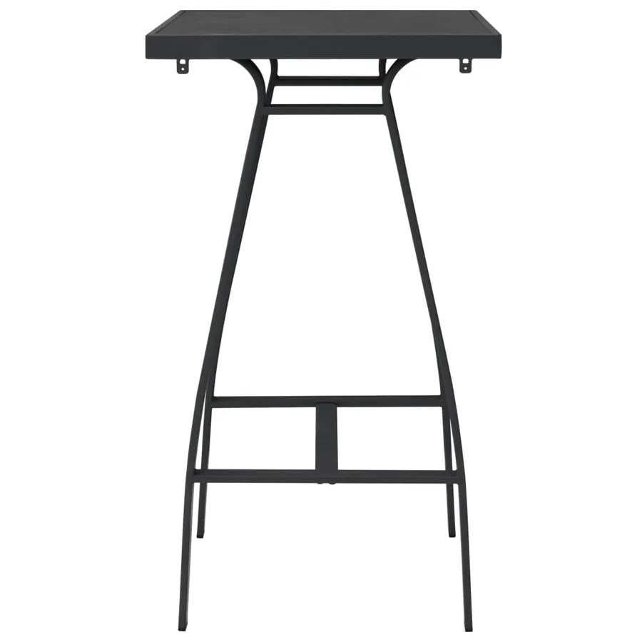 Table de bar de jardin Noir 60x60x110 cm Verre trempé - 3