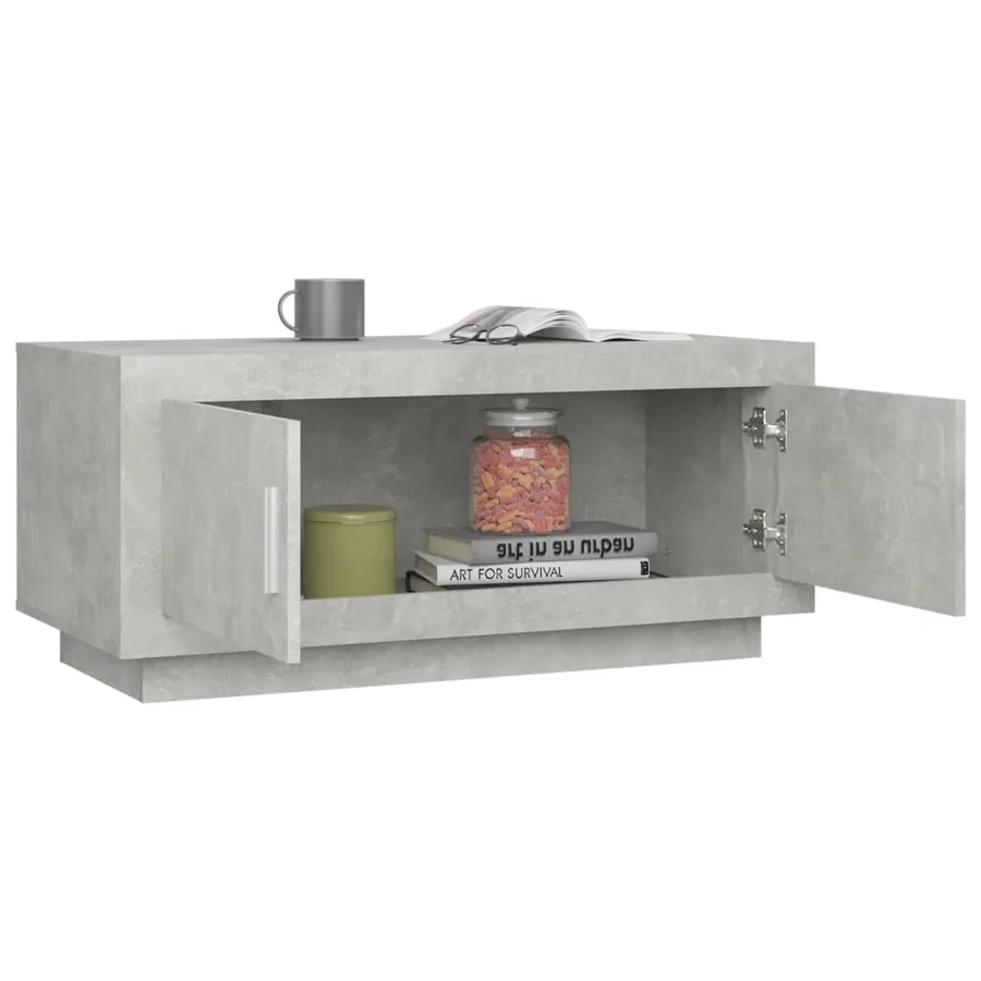 Table basse gris béton 102x50x45 cm bois d'ingénierie - 7