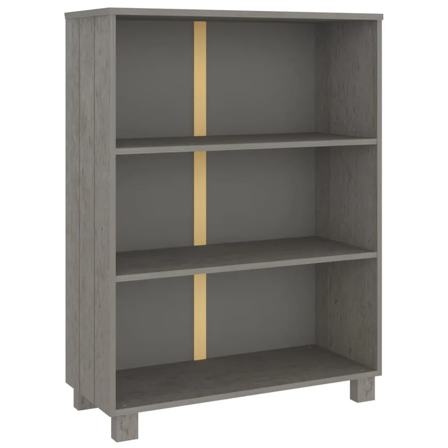 Bibliothèque HAMAR Gris clair 85x35x112 cm Bois de pin massif - 2
