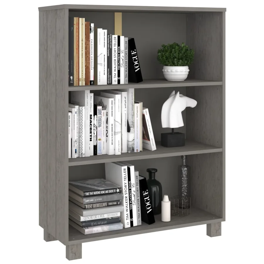 Bibliothèque HAMAR Gris clair 85x35x112 cm Bois de pin massif - 6