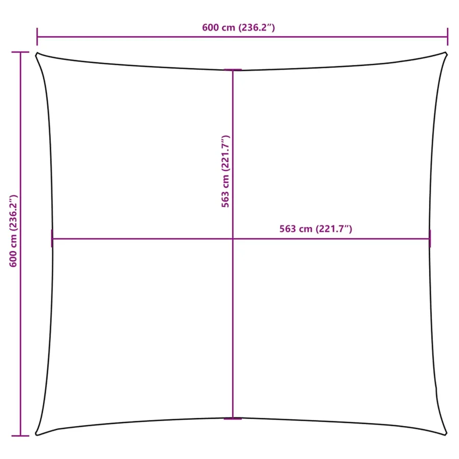 Voile de parasol tissu oxford carré 6x6 m taupe - 10