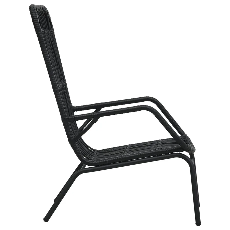Chaise de jardin Résine tressée Noir - 3