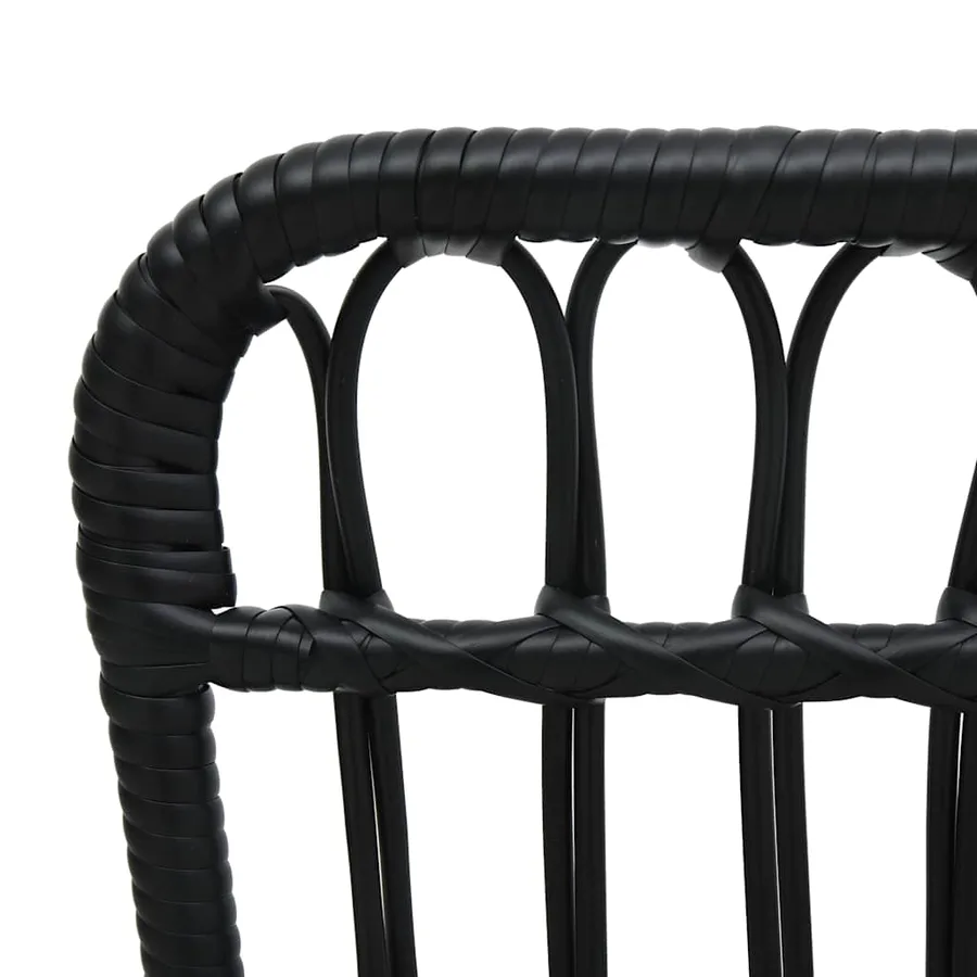Chaise de jardin Résine tressée Noir - 5