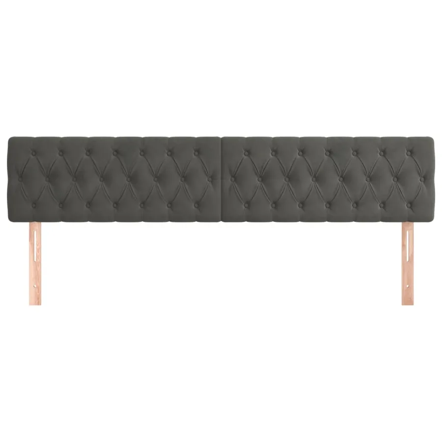 Têtes de lit Gris foncé 180x7x78/88 cm Velours - 3