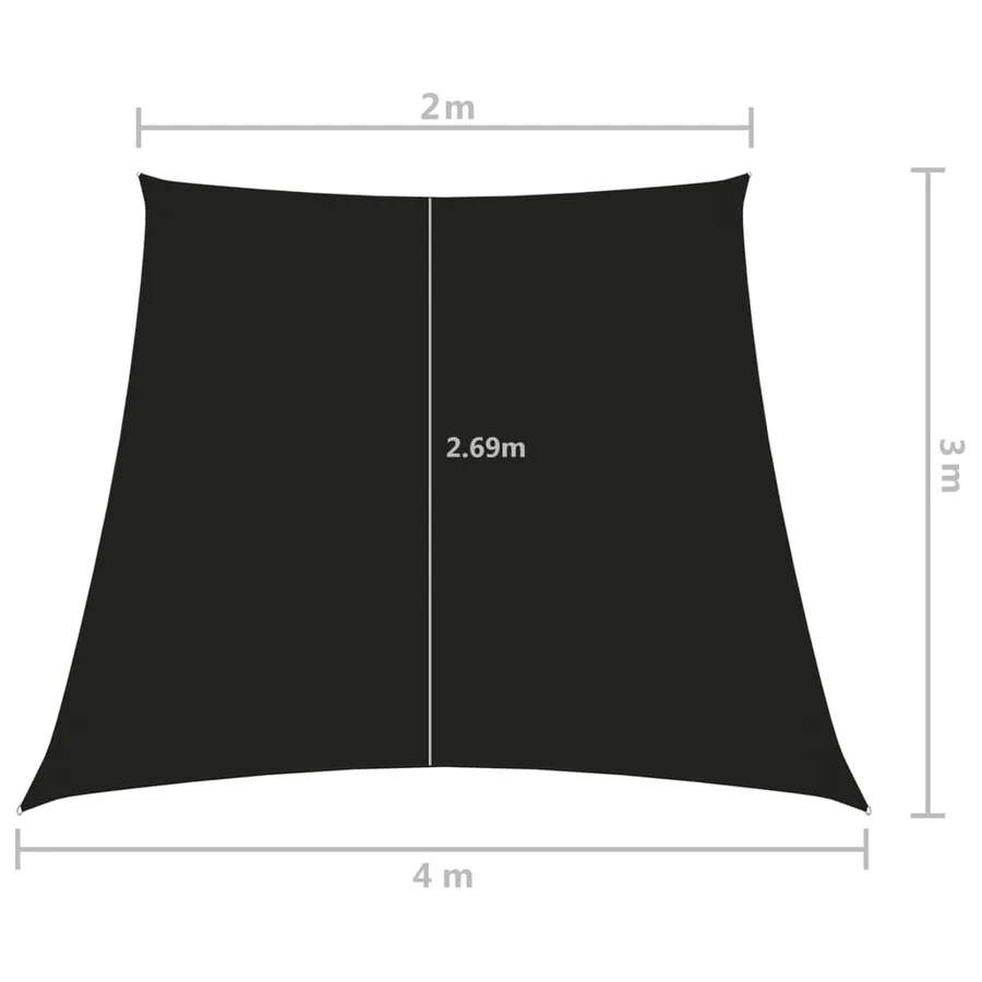 Voile de parasol Tissu Oxford trapèze 2/4x3 m Noir - 6