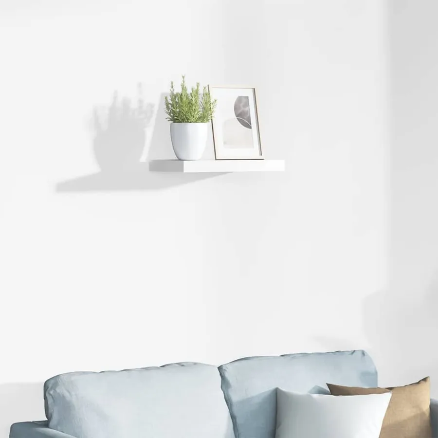 Étagère murale flottante Blanc brillant 40x23,5x3,8 cm MDF