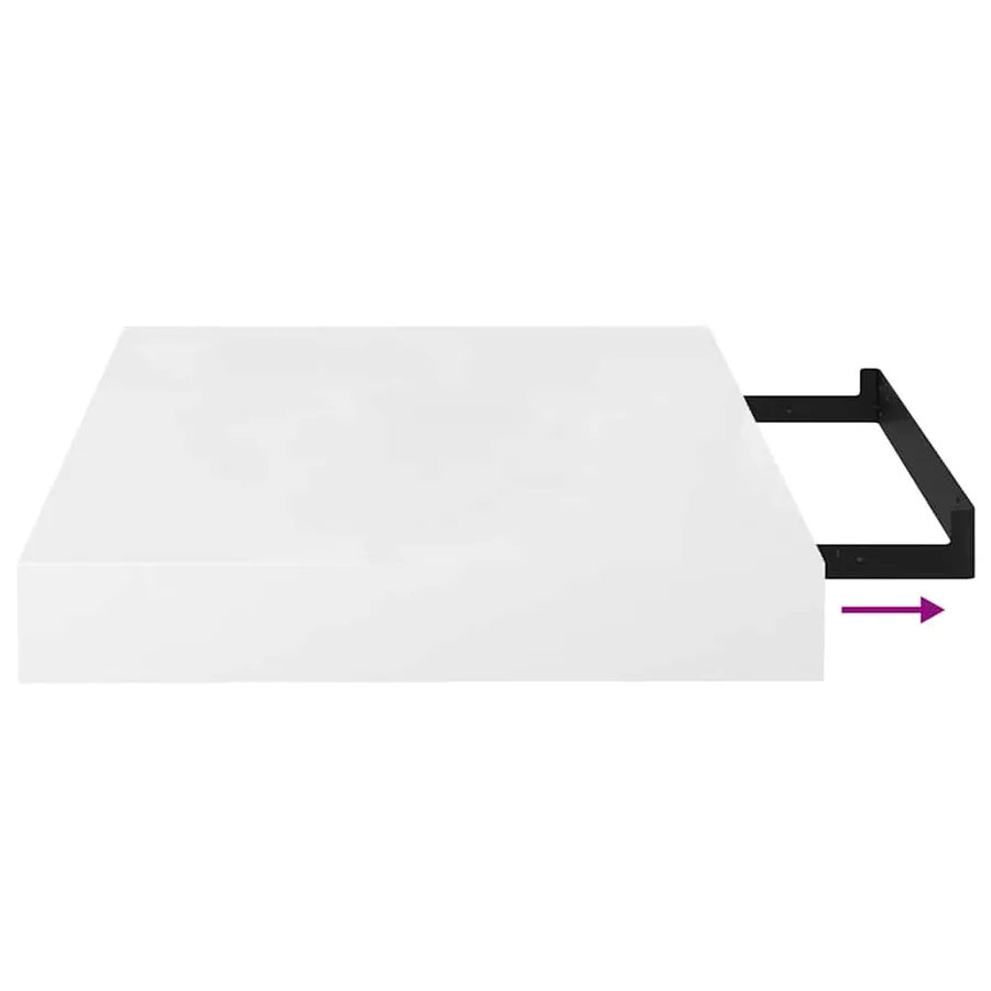 Étagère murale flottante Blanc brillant 40x23,5x3,8 cm MDF - 10