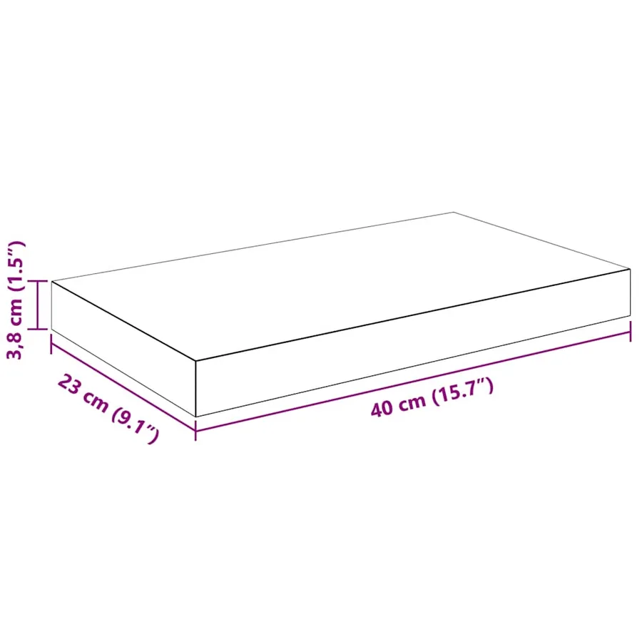 Étagère murale flottante Blanc brillant 40x23,5x3,8 cm MDF - 14