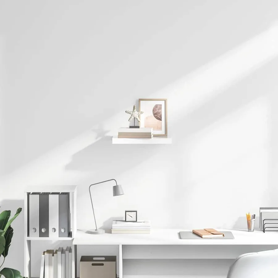 Étagère murale flottante Blanc brillant 40x23,5x3,8 cm MDF - 3