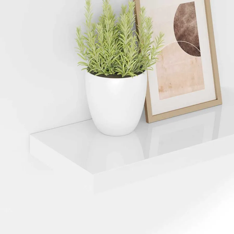 Étagère murale flottante Blanc brillant 40x23,5x3,8 cm MDF - 4