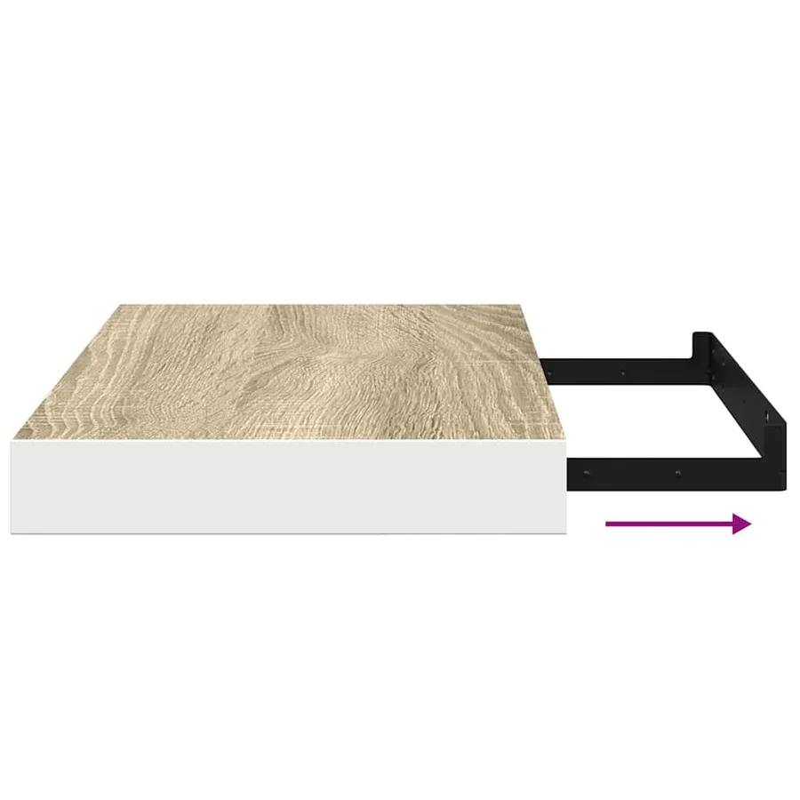 Étagères flottantes 4 pcs chêne et blanc 50x23,5x3,8 cm MDF - 11