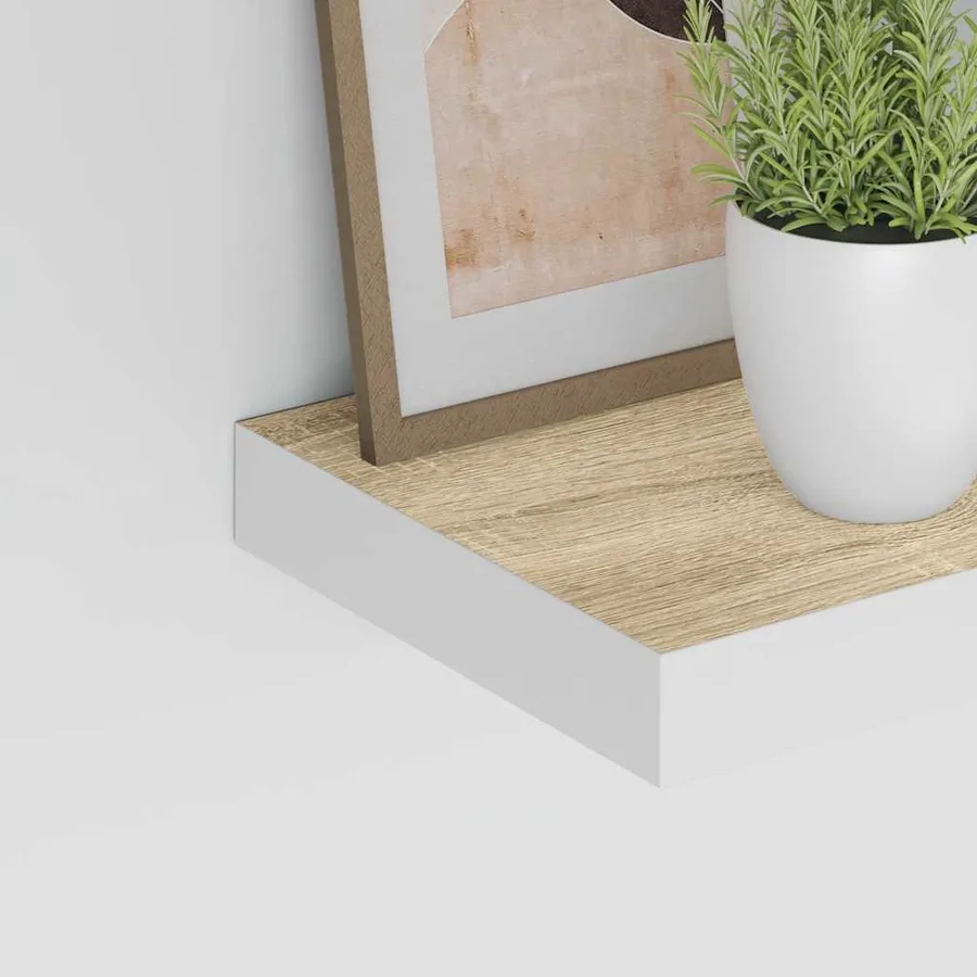 Étagères flottantes 4 pcs chêne et blanc 50x23,5x3,8 cm MDF - 4