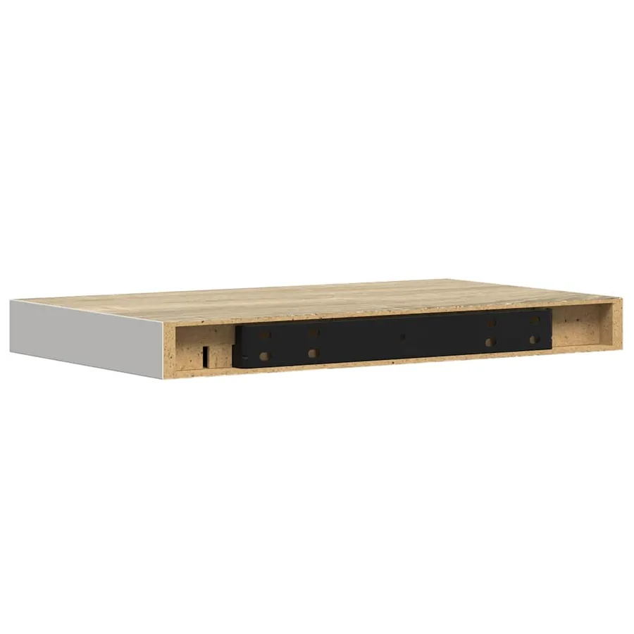 Étagères flottantes 4 pcs chêne et blanc 50x23,5x3,8 cm MDF - 9