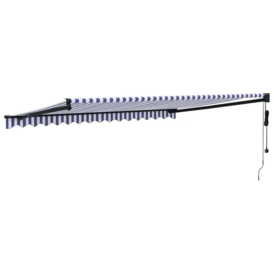 Auvent rétractable automatique bleu et blanc 4,5x3 m - 5