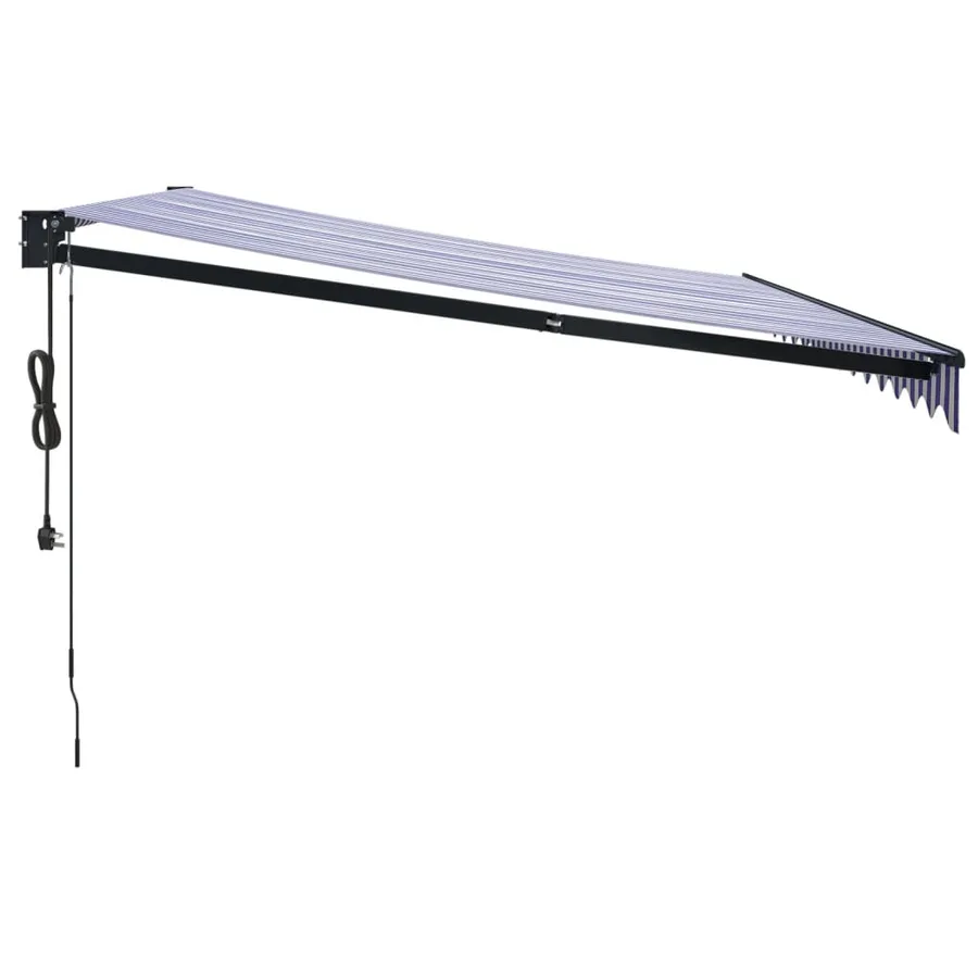 Auvent rétractable automatique bleu et blanc 4,5x3 m - 6