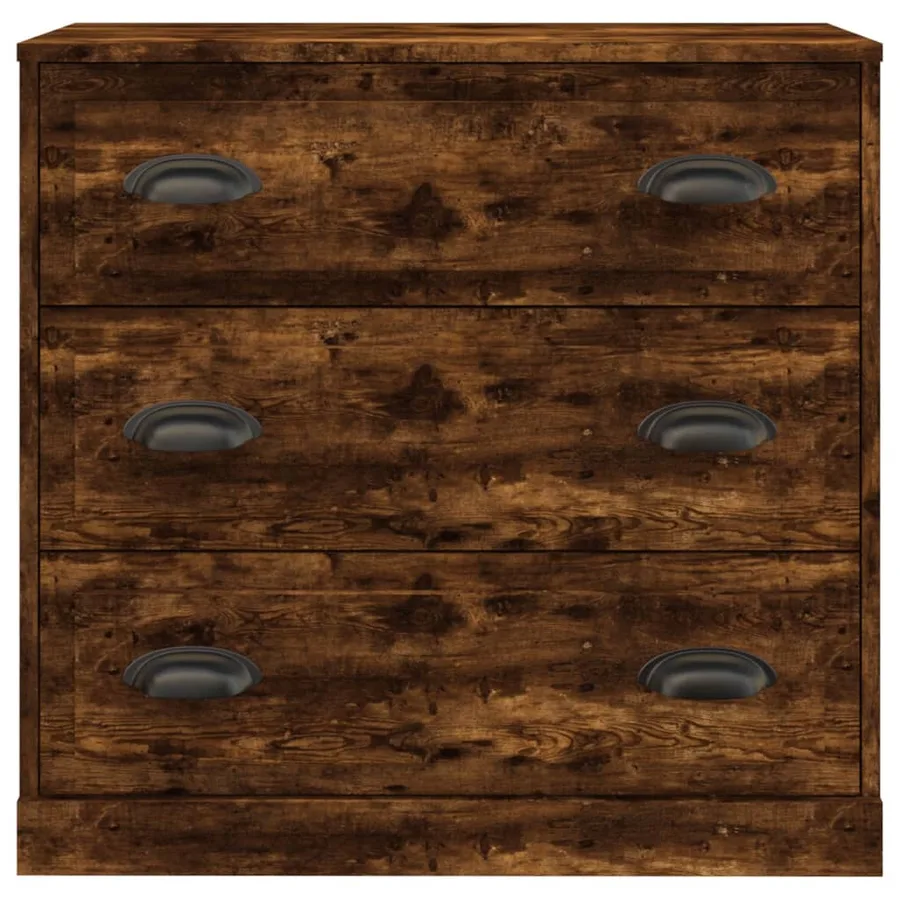 Buffet chêne fumé 70x35,5x67,5 cm bois d'ingénierie - 4