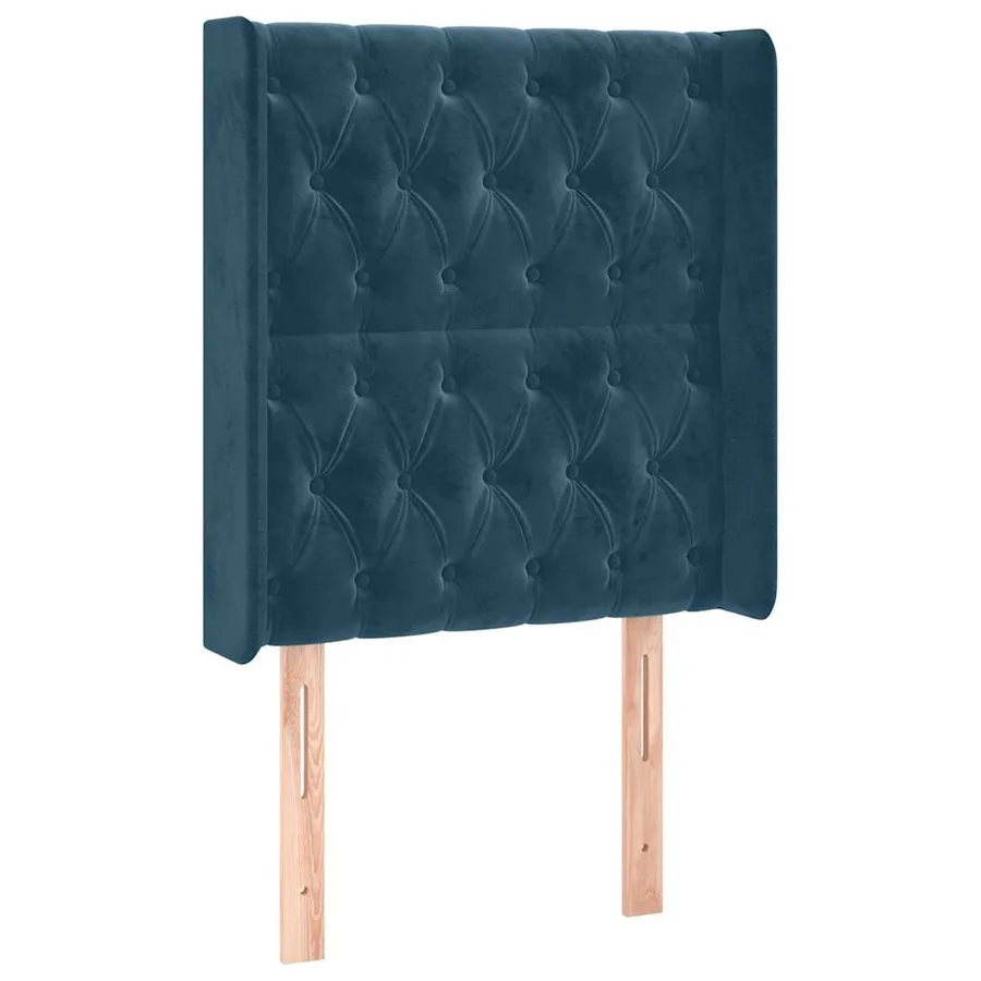 Tête de lit avec oreilles Bleu foncé 83x16x118/128 cm Velours - 2