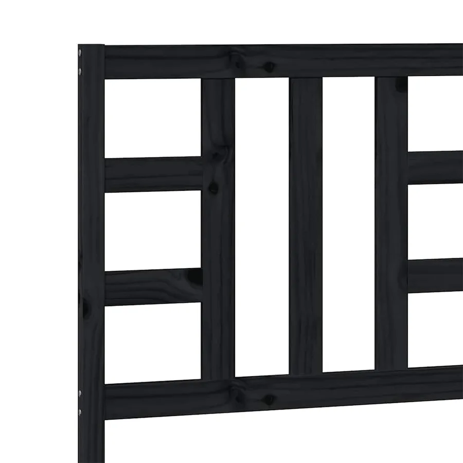 Tête de lit Noir 81x4x100 cm Bois massif de pin - 7