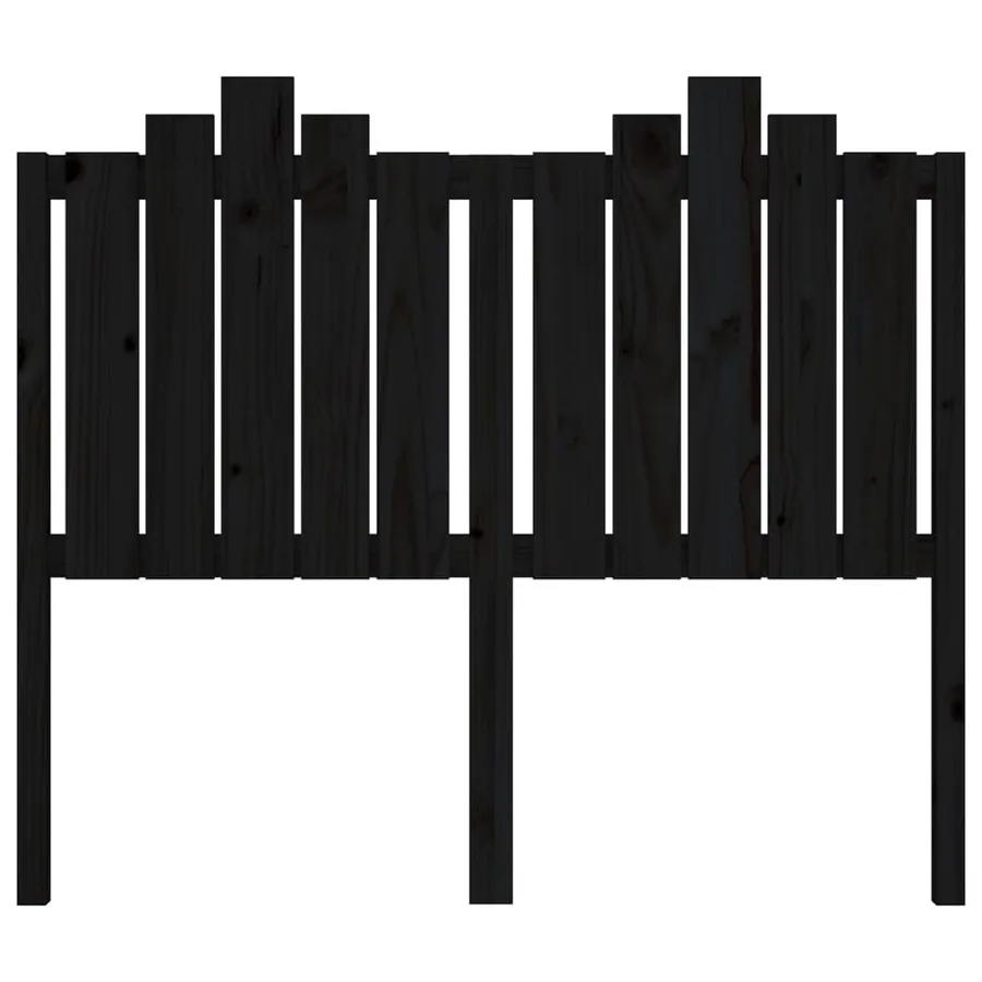 Tête de lit Noir 126x4x110 cm Bois massif de pin - 4