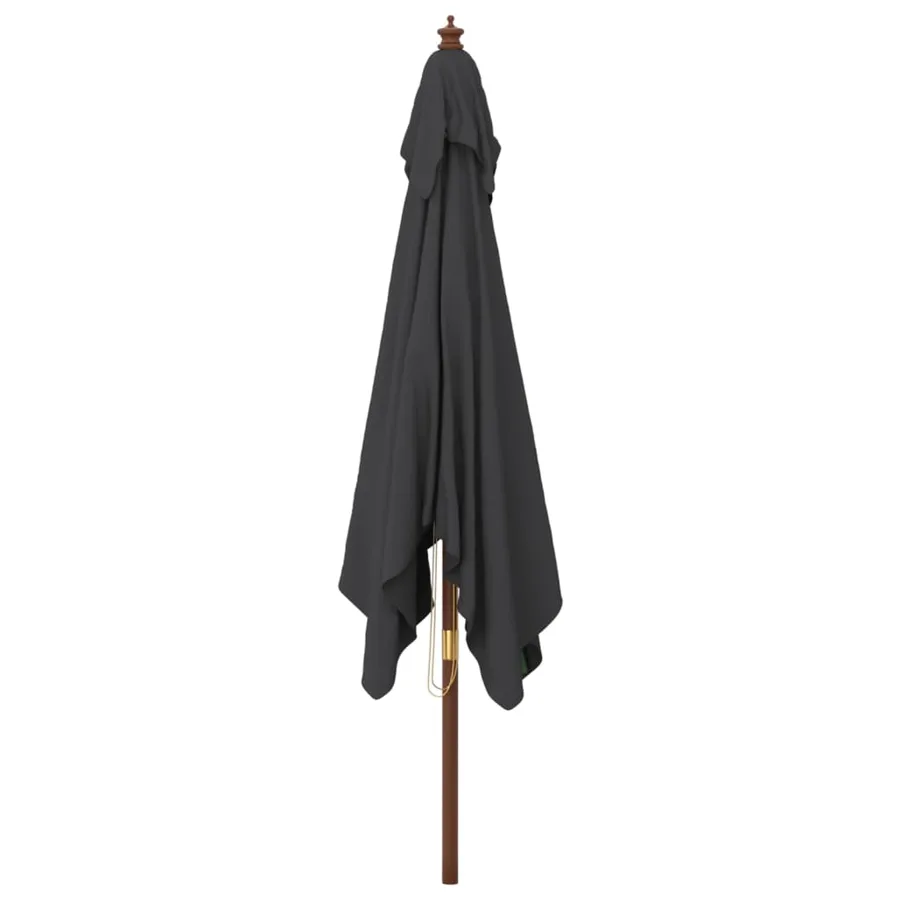Parasol de jardin avec mât en bois noir 300x300x273 cm - 4