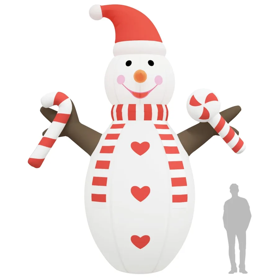 Bonhomme de neige gonflable de Noël avec LED 630 cm - 11