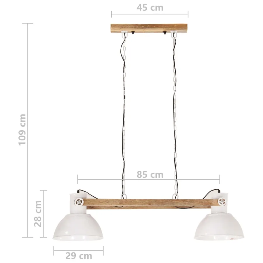 Lampe suspendue industrielle 25 W Blanc 109 cm E27 - 11