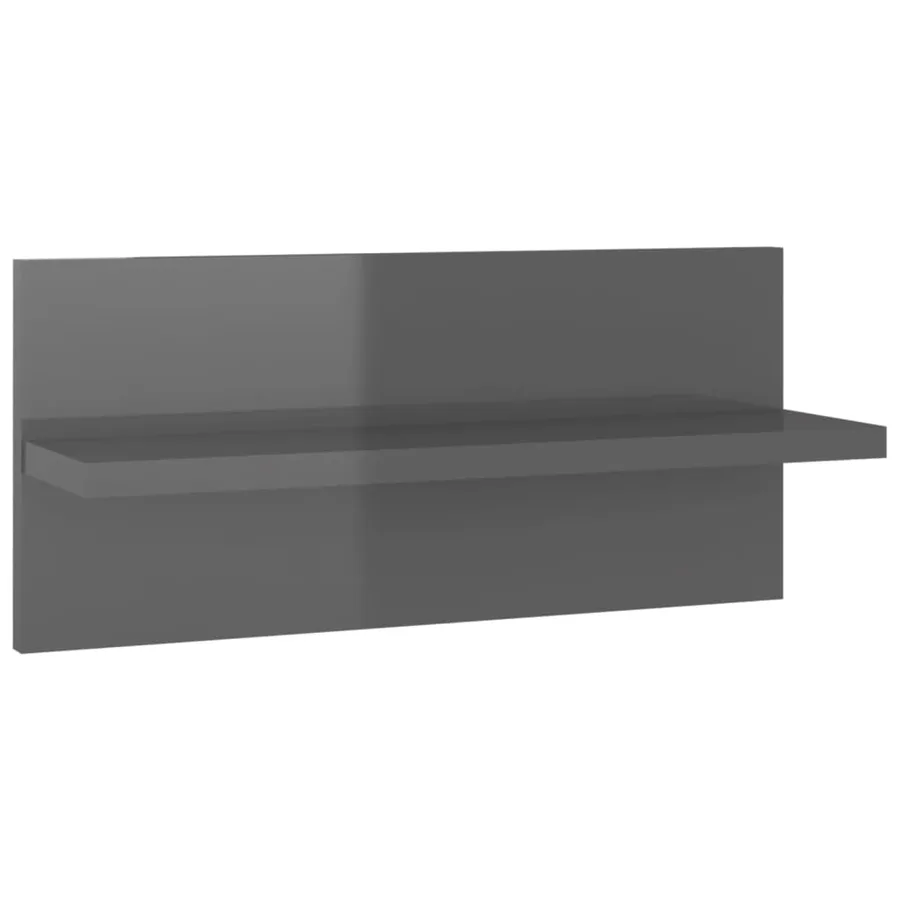 Étagères murales 4 pcs gris brillant bois d'ingénierie - 5