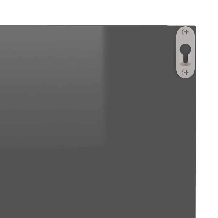 Étagères murales 4 pcs gris brillant bois d'ingénierie - 8