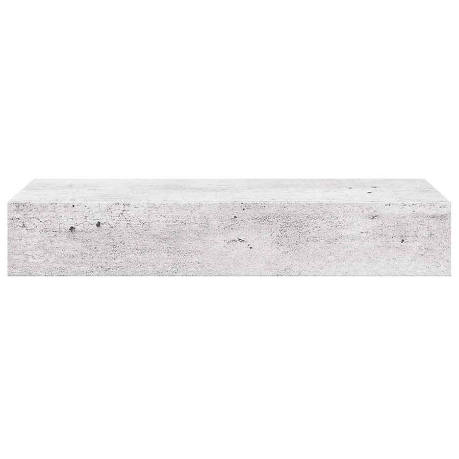Étagère à tiroir murale Gris béton 60x23,5x10 cm MDF - 6