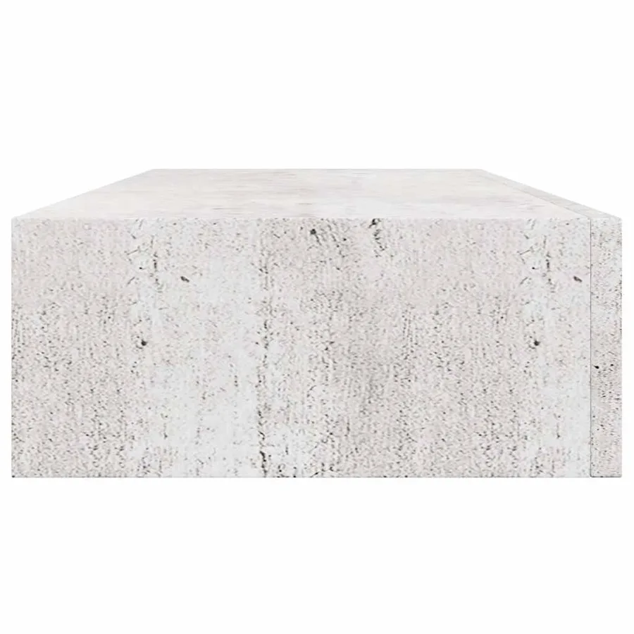 Étagère à tiroir murale Gris béton 60x23,5x10 cm MDF - 7