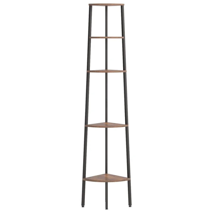 Étagère d'angle 5 niveaux Marron foncé et noir 45,5x31,5x180 cm - 3