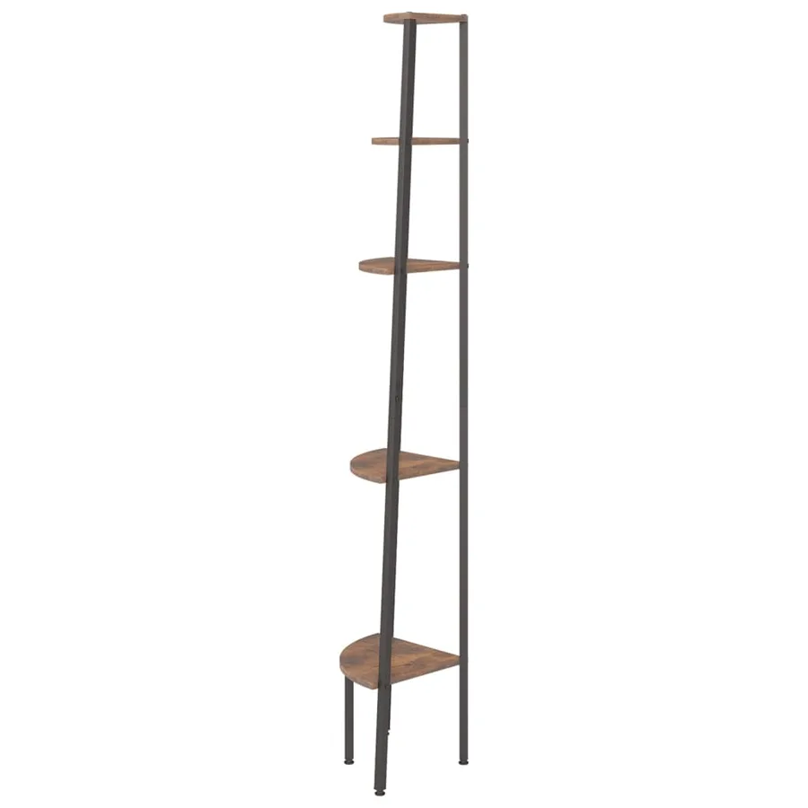 Étagère d'angle 5 niveaux Marron foncé et noir 45,5x31,5x180 cm - 4