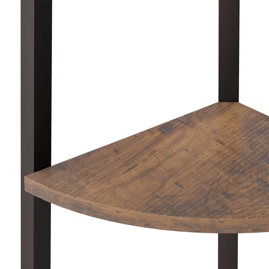 Étagère d'angle 5 niveaux Marron foncé et noir 45,5x31,5x180 cm - 6