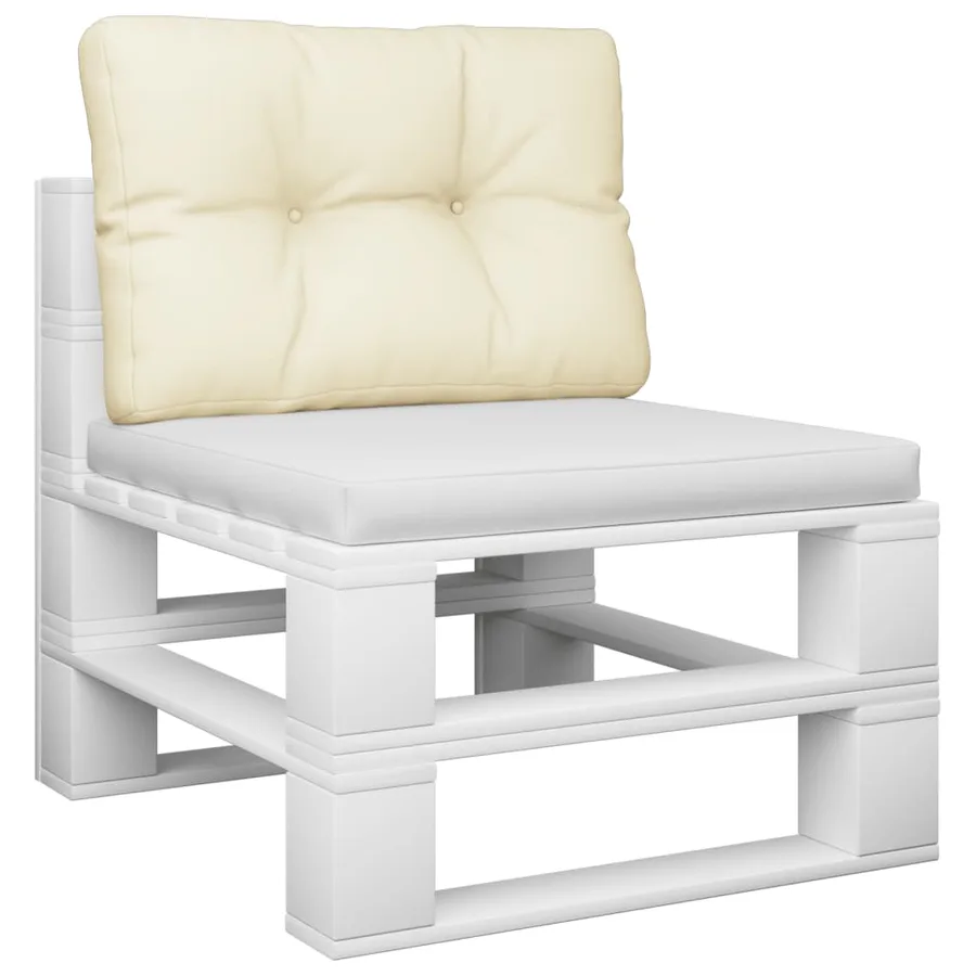 Coussin de palette crème 50x40x12 cm tissu - 3