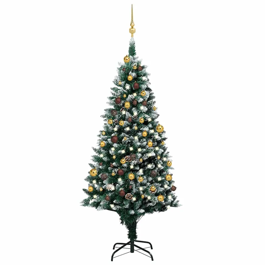 Arbre de Noël artificiel avec LED/boules pommes de pin 180cm