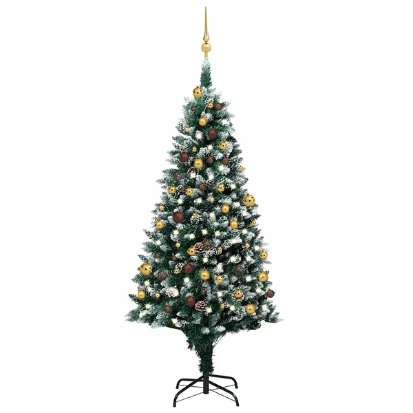 Arbre de Noël artificiel avec LED/boules pommes de pin 180cm