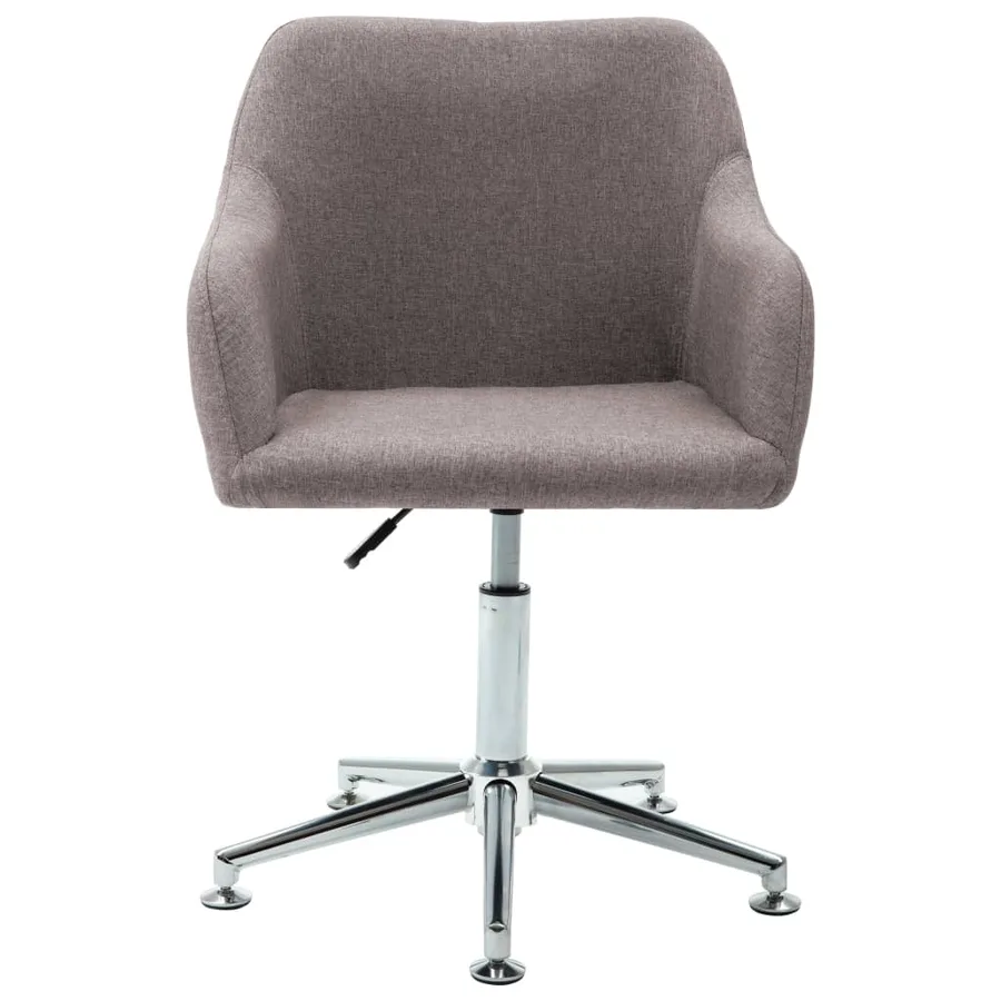 Chaise pivotante à manger taupe tissu - 2