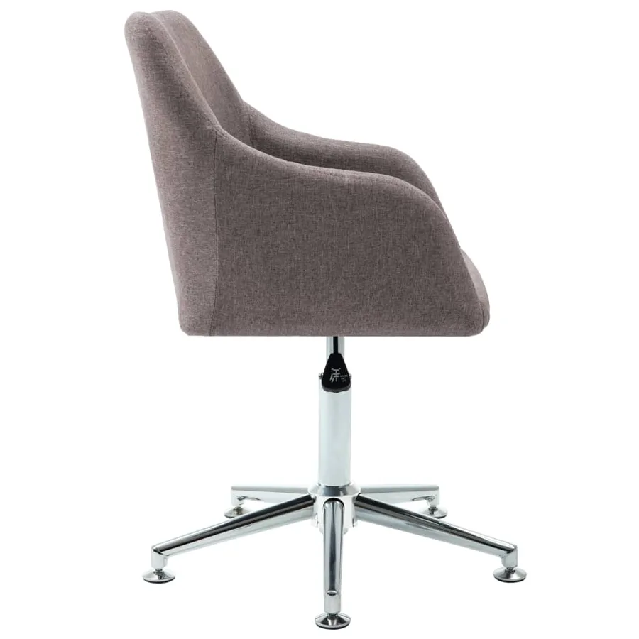 Chaise pivotante à manger taupe tissu - 3