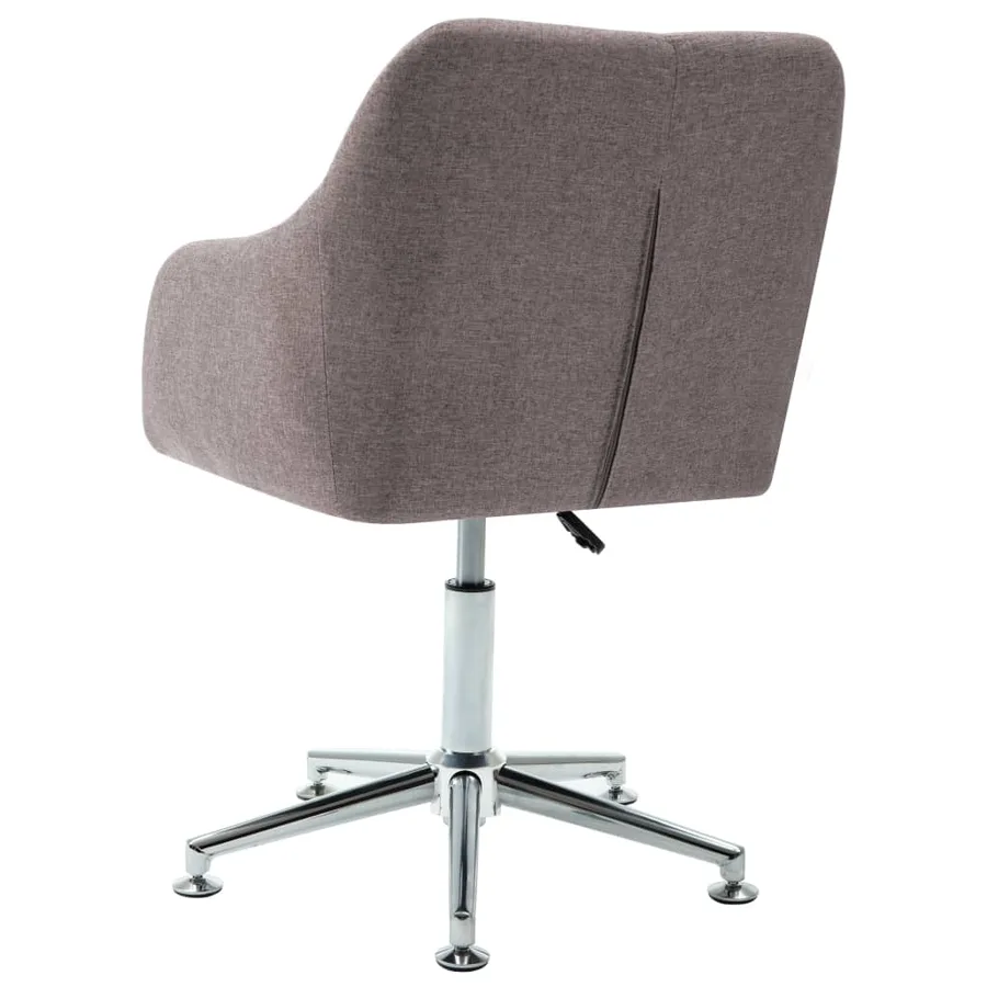 Chaise pivotante à manger taupe tissu - 4