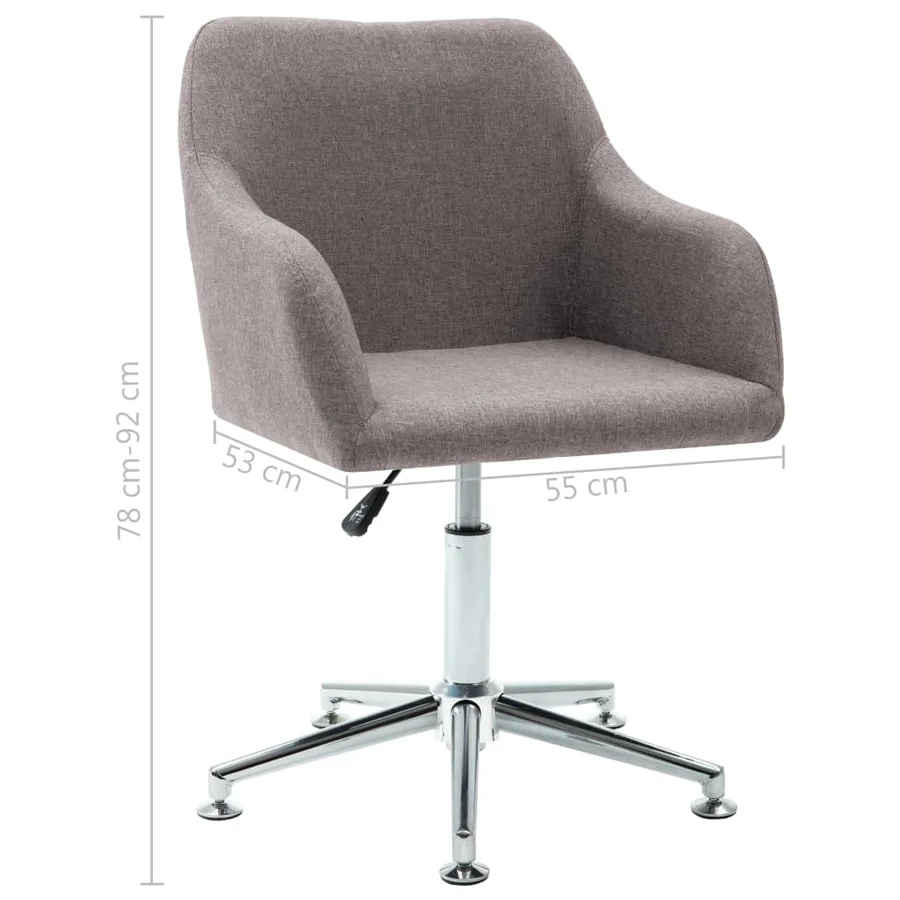 Chaise pivotante à manger taupe tissu - 8