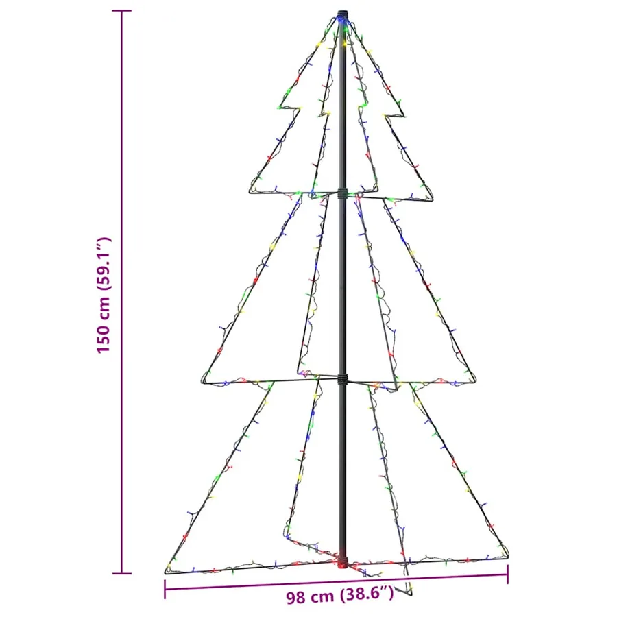 Arbre de Noël cône 200 LED d'intérieur/d'extérieur 98x150 cm - 8