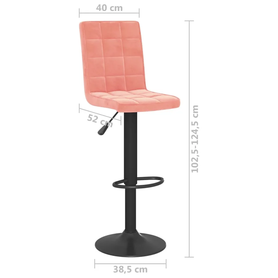 Tabourets de bar lot de 2 rose velours - 10