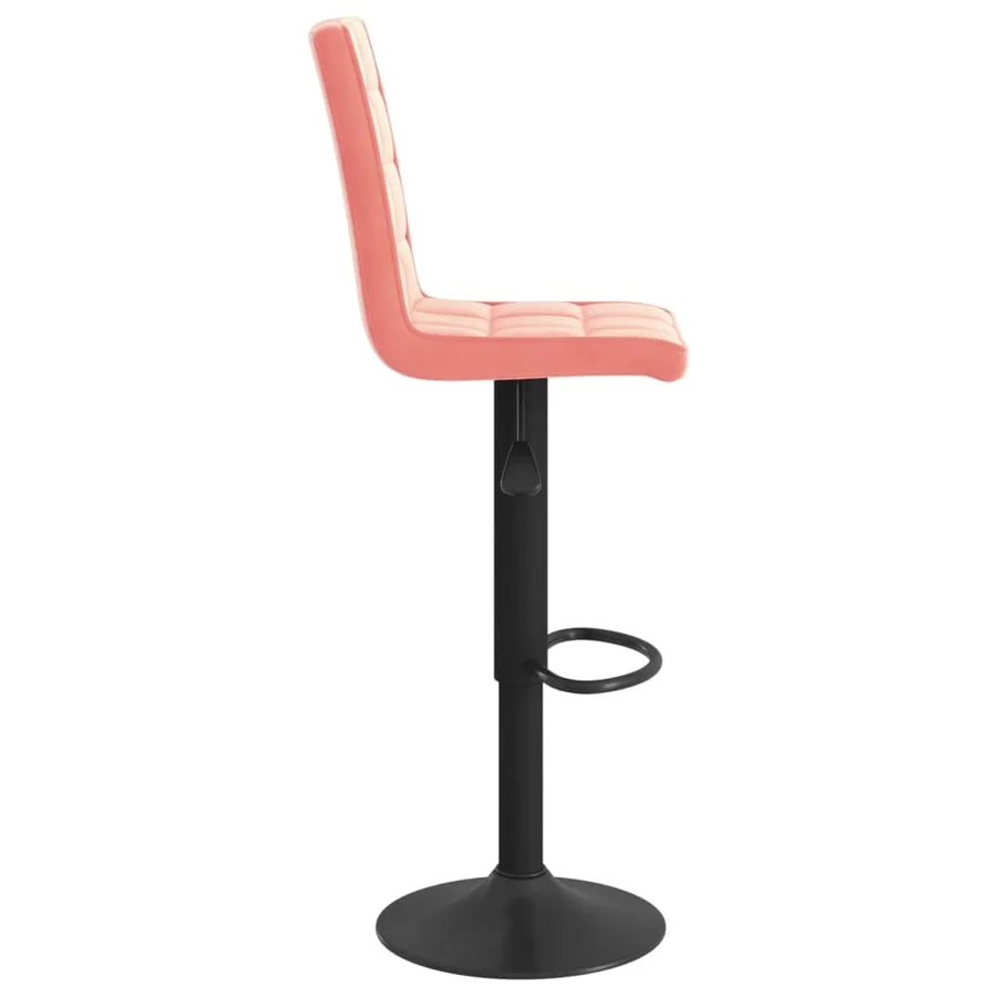 Tabourets de bar lot de 2 rose velours - 5