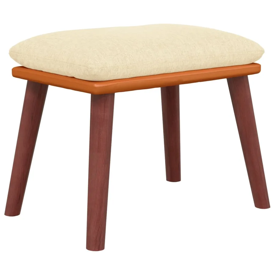 Repose-pied Crème 45x29,5x35 cm Tissu et similicuir - 2
