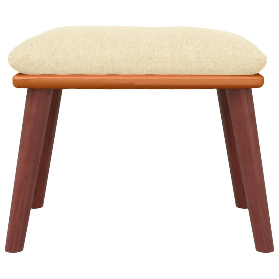Repose-pied Crème 45x29,5x35 cm Tissu et similicuir - 3