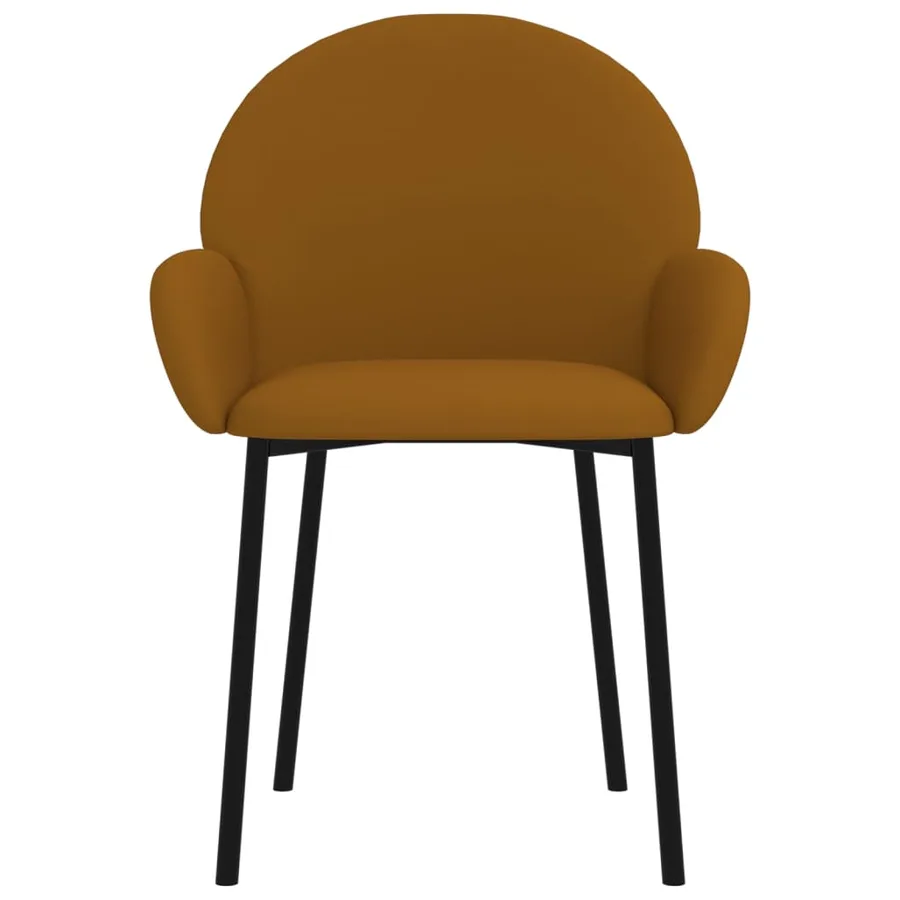 Chaises à manger lot de 2 Marron Velours - 4