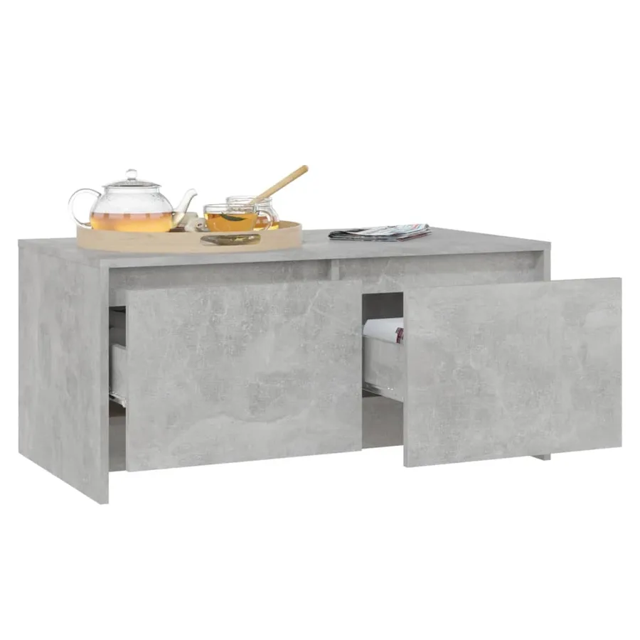 Table basse gris béton 90x50x41,5 cm bois d'ingénierie - 4