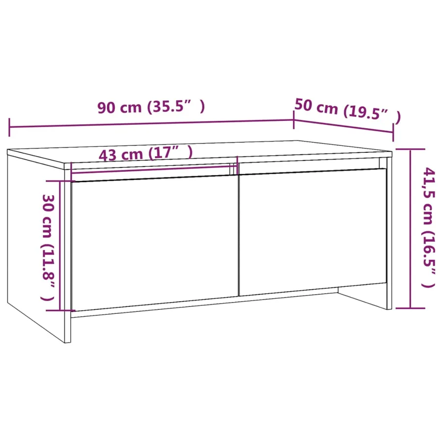 Table basse gris béton 90x50x41,5 cm bois d'ingénierie - 8